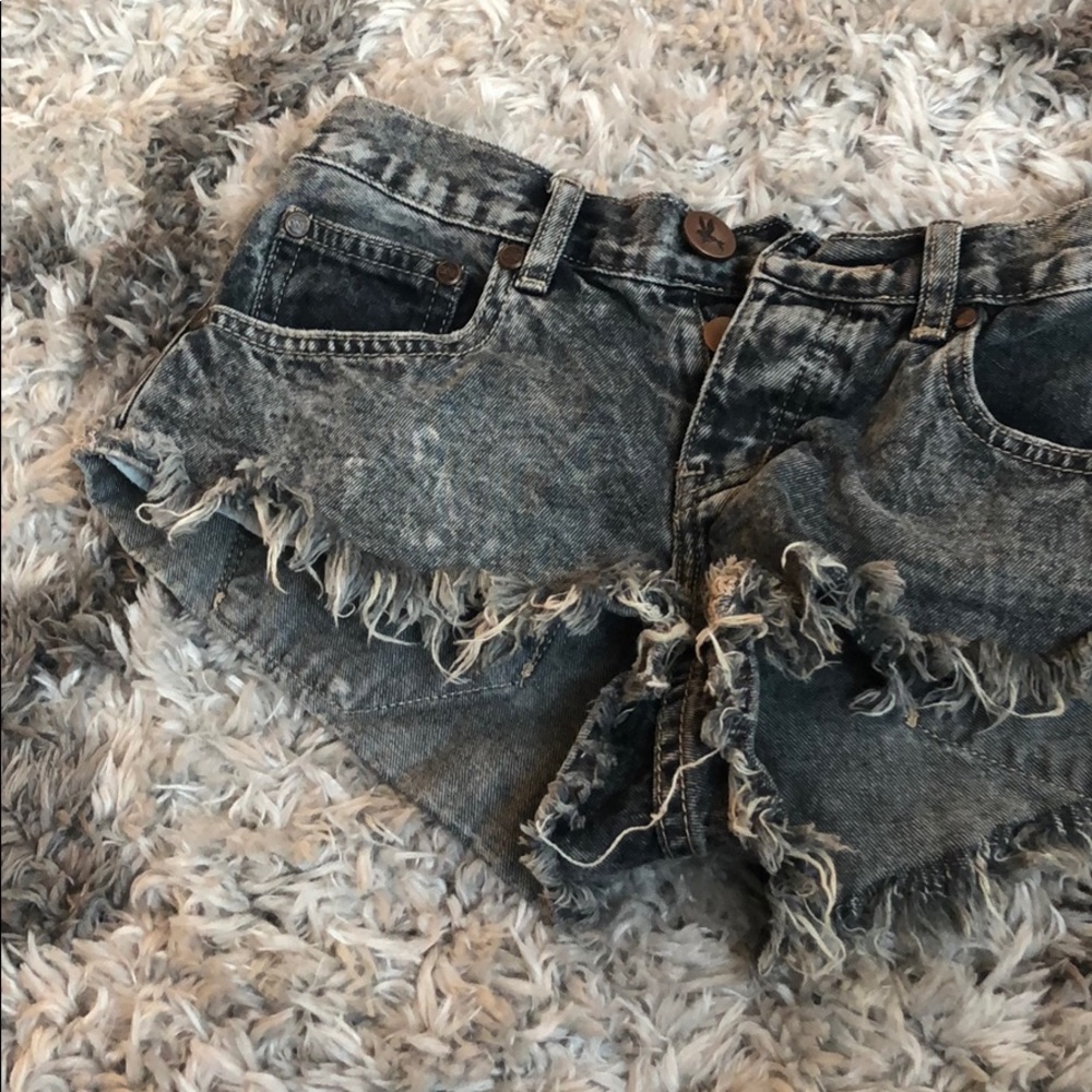 One Teaspoon Low Waist Fringe Shorts Size 23